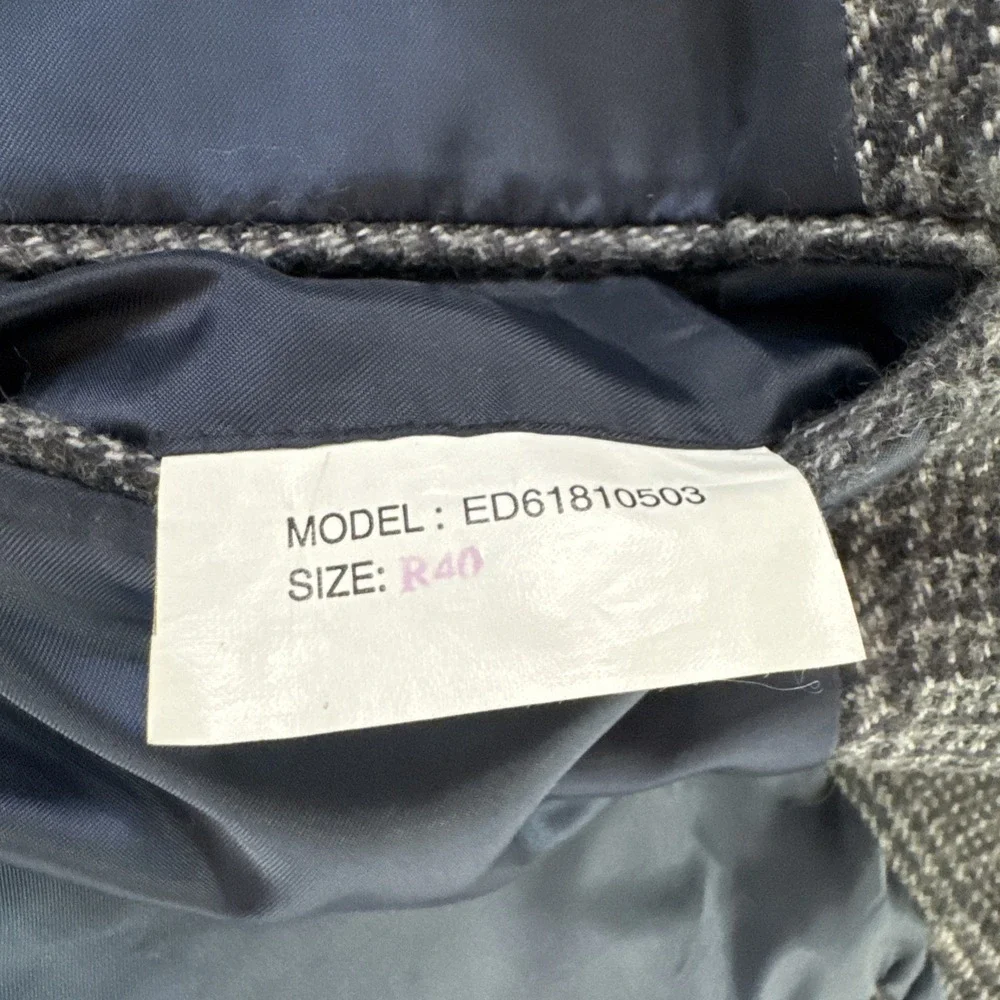 Savile Row Jacket Sz 40R Blue Houndstooth Plaid Wool Flannel Blazer Sport Coat